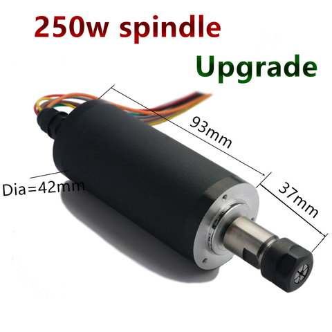 250w ER11 12000rpm Brushless DC spindle motor 24VDC 42mm diameter Electric spindle high speed brushless spindle motor PCB ► Photo 1/4