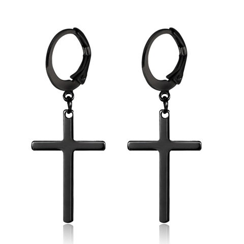 1 pair/2 pcs Ear Buckle Cross Pendant Earrings For Men and Women Stainless Steel Gothic Earrings Street Pop Punk Jewelry ► Photo 1/6