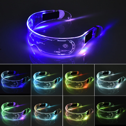 LED Luminous Glasses LED Glasses EL Wire Neon Light Up Visor Eyeglasses Bar Party EyeWare For Halloween Christmas Parties ► Photo 1/6