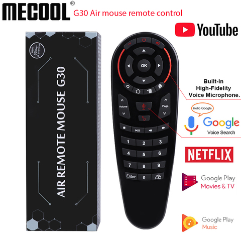 MECOOL G30 Air Mouse Voice Control 2.4GHz Wireless Google Microphone IR Gyroscope Sense Remote Control For Android Smart TV Box ► Photo 1/6