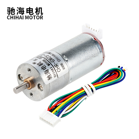 Chihai Motor CHR-GM25-370-ABHL DC Magnetic Holzer Encoder Gear Motor 6.0V  12.0V 24.0v Belt mounting flange ► Photo 1/6