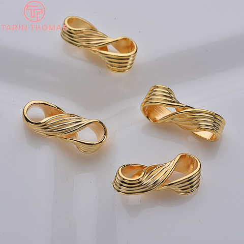 (115) 10PCS 4.3x12MM 24K Gold Color Plated Brass 8-word Twist Connector High Quality DIY Jewelry Making Findings ► Photo 1/4