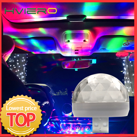 Auto Led USB Led Ambient Light DJ RGB Mini Colorful Music Sound Light USB-C Interface Apple Interface Holiday Party Karaoke Lamp ► Photo 1/6