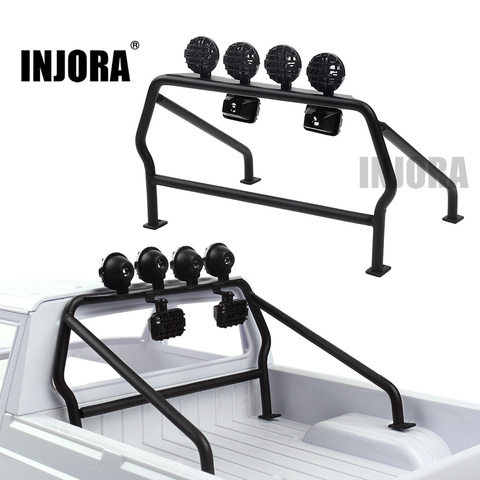 INJORA Metal Roll Cage Bucket with 6 LED Lights for 1/10 RC Crawler Axial SCX10 D90 Tamiya CC01 ► Photo 1/6