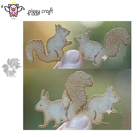 Piggy Craft metal cutting dies cut die mold 2Pcs Squirrel decoration Scrapbook paper craft knife mould blade punch stencils dies ► Photo 1/2