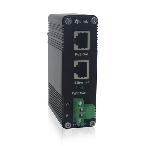 Industrial 10/100/1000Mbps 30W PoE Adapter Din-Rail Mount Gigabit PoE+ Injector Midspan with 12~48V DC Input ► Photo 1/6