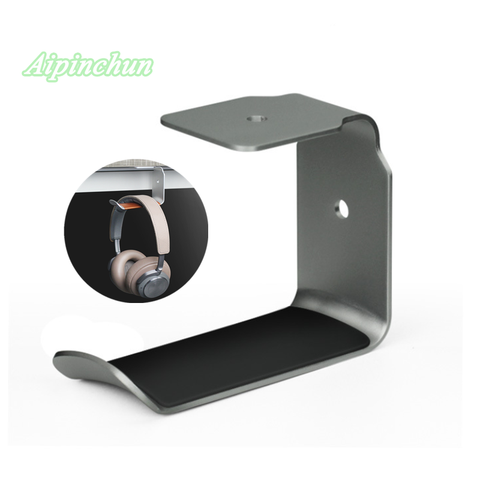 Aipinchun Universal Headphone Holder Headset Hanger Metal Aluminum Alloy Wall Hook Earphone Stand Rack With Adhesive Sticker ► Photo 1/6