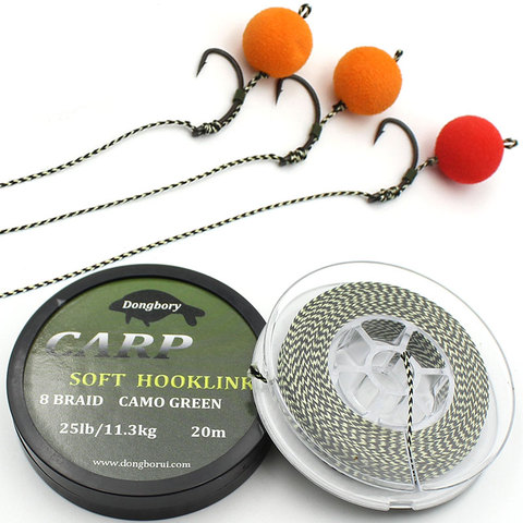 50m Camouflage Green Carp Fishing Line Soft Hook Link Carp