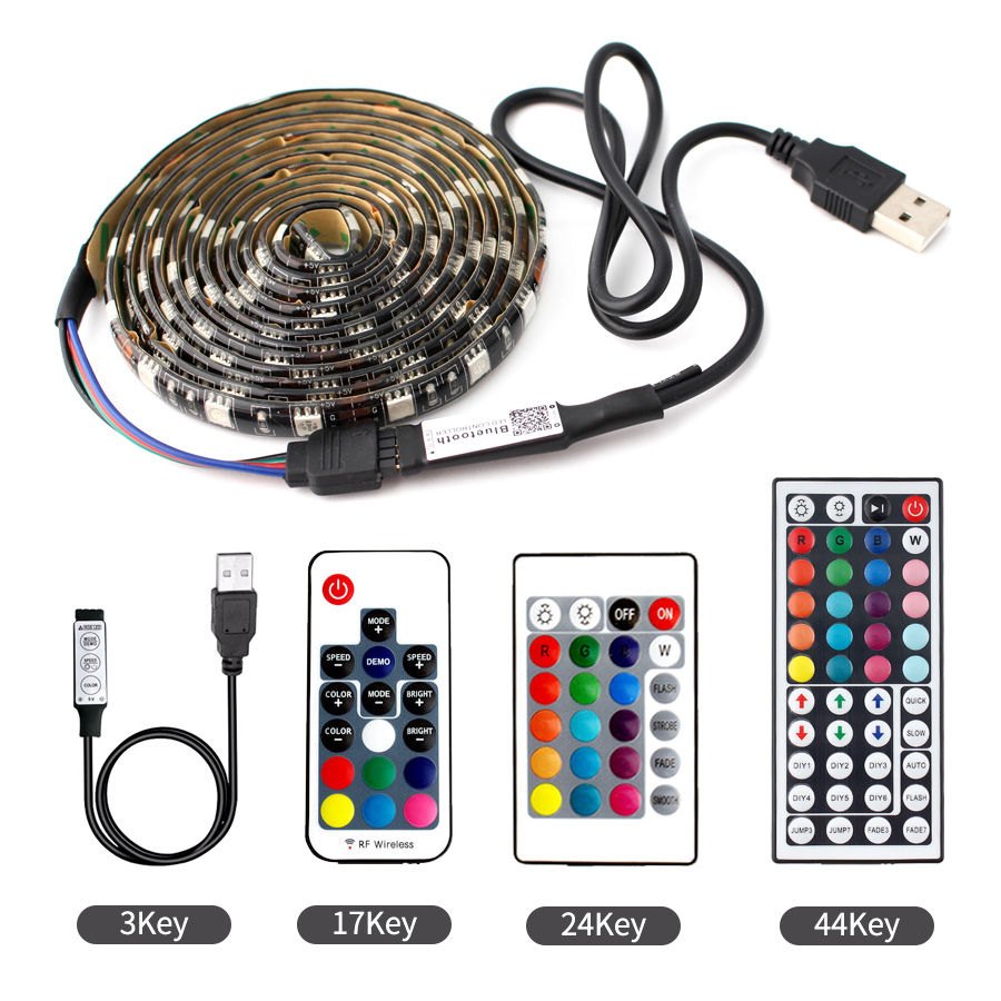 2m RGB remote control USB LED strip light Waterproof Tape LED Background Lamp