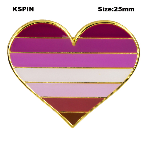 LGBT Rainbow homosexual Lipstick Kiss lip Lesbian Pride Badge Pride heart shaped flag lapel pin badge pin  Brooch Icons XY0633 ► Photo 1/6