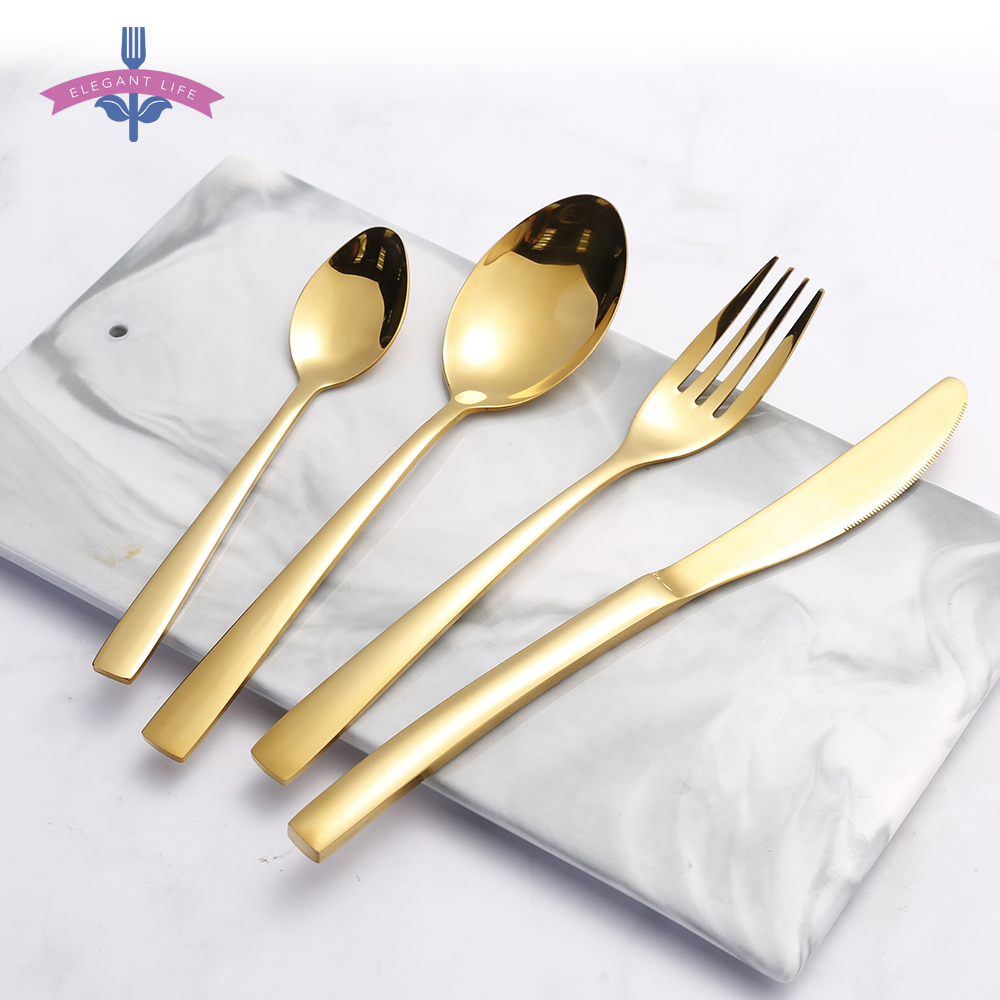 16pcs Stainless Steel Cutlery Sets Spoon Fork Tableware Dining Kitchen flatware