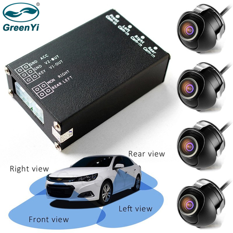 GreenYi Car Parking Assistance Panoramic View All Round Rearview Camera System For All Universal Monitor System 360 Degree View ► Photo 1/6