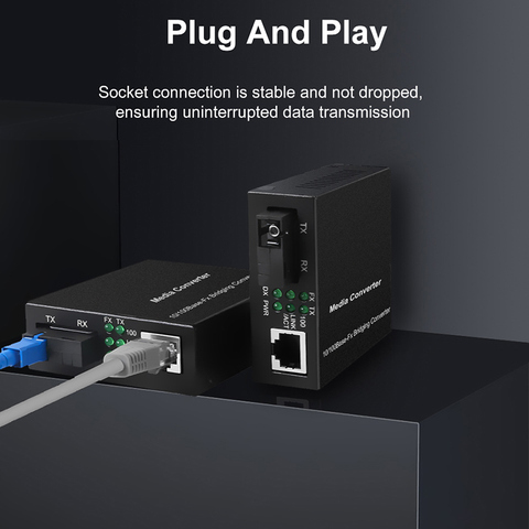20 40KM Gigabit Media Converter Fiber Optic to Rj45 Single Mode Single Fibra Optica Ethernet Switch Transceiver 10/100/1000M SM ► Photo 1/5