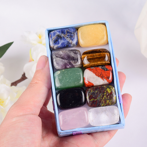 10 Pcs /Set Natural Tumbled Stone 15-20mm Mix Rock And Quartz Rose Bead Chakra Healing Crystal Irregular Polishing Amethyst Home ► Photo 1/6