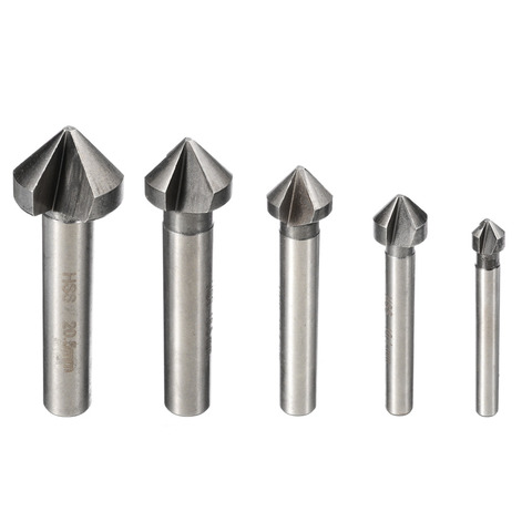 3 Flute 90 Degree Countersink Drill Bit Set Round Wood Steel HSS Chamfer Cutter Woodworking Tool 6.3/8.3/10.4/12.4/16.5/20.5mm ► Photo 1/6