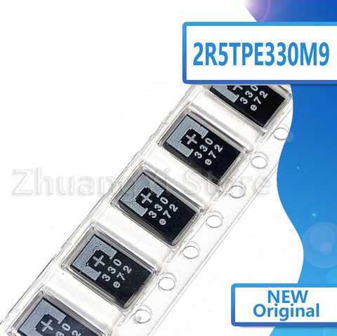 (5-10-20piece) 100% New 2R5TPE330M9 330UF 2.5V 330 SMD Tantalum Capacitors Polymer POSCAP Type D ultra-thin 7343 D7343 Original ► Photo 1/1