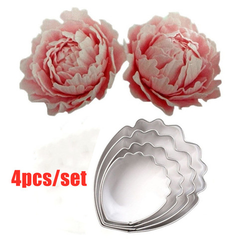 4pcs Peony Flowers Cake Fondant Plunger Cutter Decorating Mold Baking Mold ► Photo 1/6