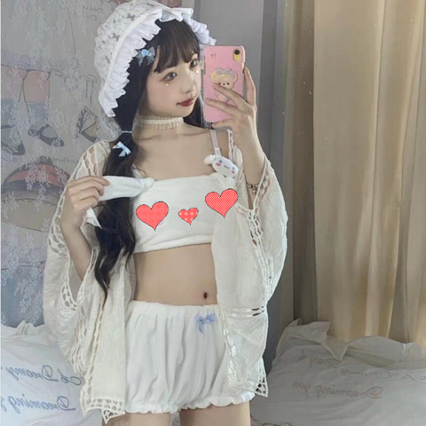 Flannel Kawaii Pajama Bunny Girl Woman Pijama Set Plus Size Bedroom White Pink Sleepwear Cute Underwear Sexy Pjs Loungewear Hot ► Photo 1/6