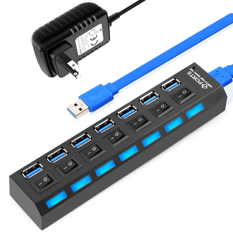 10 Port Hub USB 2.0 High Speed Multiple Splitter Adapter Extension Cable