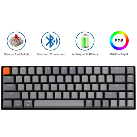 Keychron K6 P 68 Key Wireless Bluetooth USB Computer Mechanical Keyboard, RGB Backlit Gateron Switch for Mac Windows ► Photo 1/6