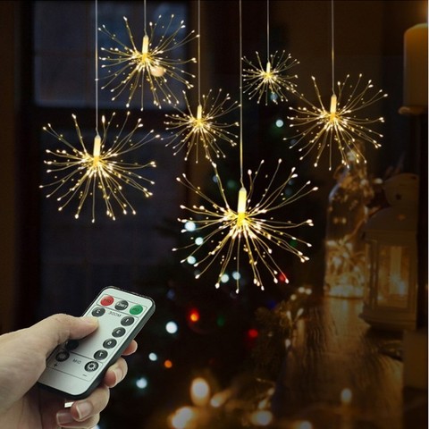 LED Starburst String Christmas Firework Fairy Lights Garland Wedding Indoor Outdoor Decoration Ligth Battery Solar Operated ► Photo 1/6