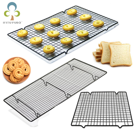 Stainless Steel Wire Grid Cooling Tray Cake Food Rack Oven Kitchen Baking Pizza Bread Barbecue Cookie Biscuit Holder Shelf ZXH ► Photo 1/6