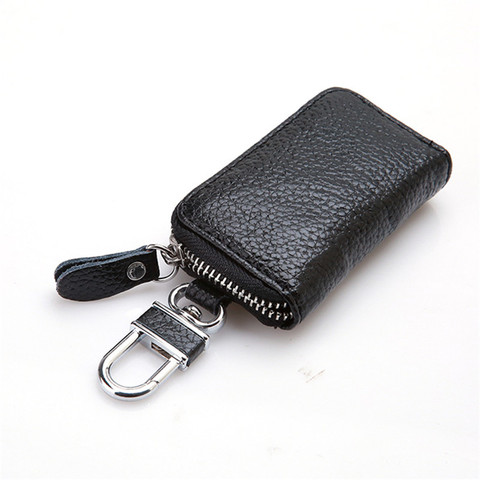Leather Keychain Men Women Key Holder Organizer Pouch Cow Split Car Key Bag Wallet Housekeeper Key Case Bag ► Photo 1/6
