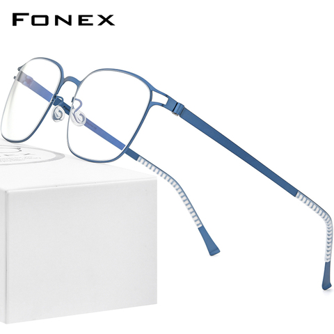 FONEX Alloy Glasses Frame Men Square Myopia Optical Prescription Eyeglasses Frames 2022 New Male Korean Screwless Eyewear F020 ► Photo 1/6