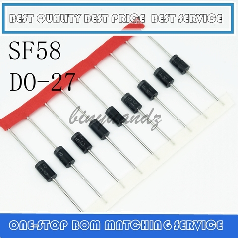 10PCS SF 58 5A 1000V super fast recovery diode SF58 direct plug in spot DO-27 ► Photo 1/1