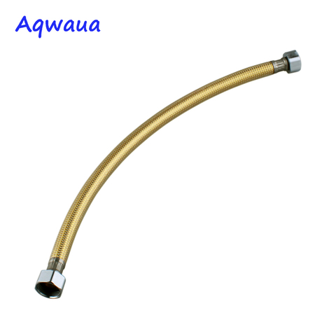 Aqwaua Golden Faucet Plumbing Hose 400/500/600MM Angle Valve Connector Stainless Steel Gold Toilet Flexible Tube for Bathroom ► Photo 1/6