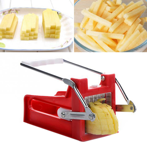New Potato Chips Strip Cutting Machine Maker Slicer Chopper 2 Blades Kitchen Gadgets Stainless Steel French Fries Cutters ► Photo 1/6