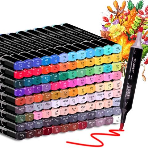 168 Colors Dual Tip Marker Pens Set, Art Students Animation