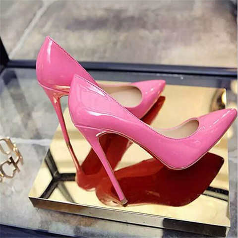 2022 Plus Size 34-44 HOT Women Shoes Pointed Toe Pumps Patent Leather Dress High Heels Boat Shoes Wedding Shoes Zapatos Mujer ► Photo 1/6