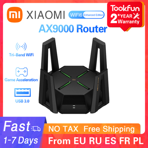 2022 Xiaomi Mi AX9000 Router WiFi6 Enhanced Edition Tri-Band USB3.0 Wireless Mesh Network Game Acceleration Repeater 12 Antennas ► Photo 1/6