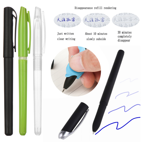 Automatic Fade Pen Kit Magic Pen Disappearing Refill Invisible Blue Ink Gel Pens Groove Copybook Calligraphy Automatic fade pens ► Photo 1/6