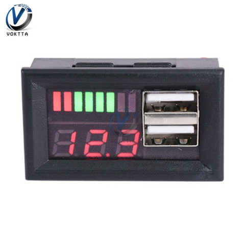 BMS 4S 12V 12.6V Voltage Meter Capacity Indicator Dual USB 5V 2A Output LED Digital Display Voltmeter Tester ► Photo 1/4