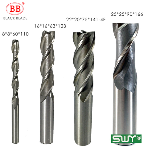 BB End Mill HSS Flat Metal Cutter Tool Set  2 3 4 Flutes Teeth 1 to 40mm Diameter Low Speed Machining ► Photo 1/6