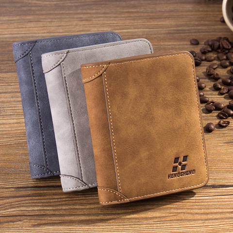 Luxury Brand Wallet for Men 2022 Short Frosted Leather Wallets Retro Tri-fold Wallet Multi-card Coin Purse Leather Card Holder ► Photo 1/6