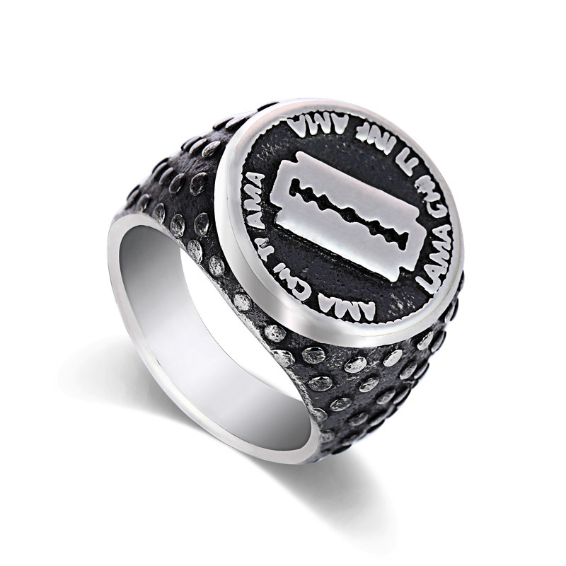 Titanium Steel Ring Men's Rock Punk Razor Ring Fashion Jewelry Gifts Ring 