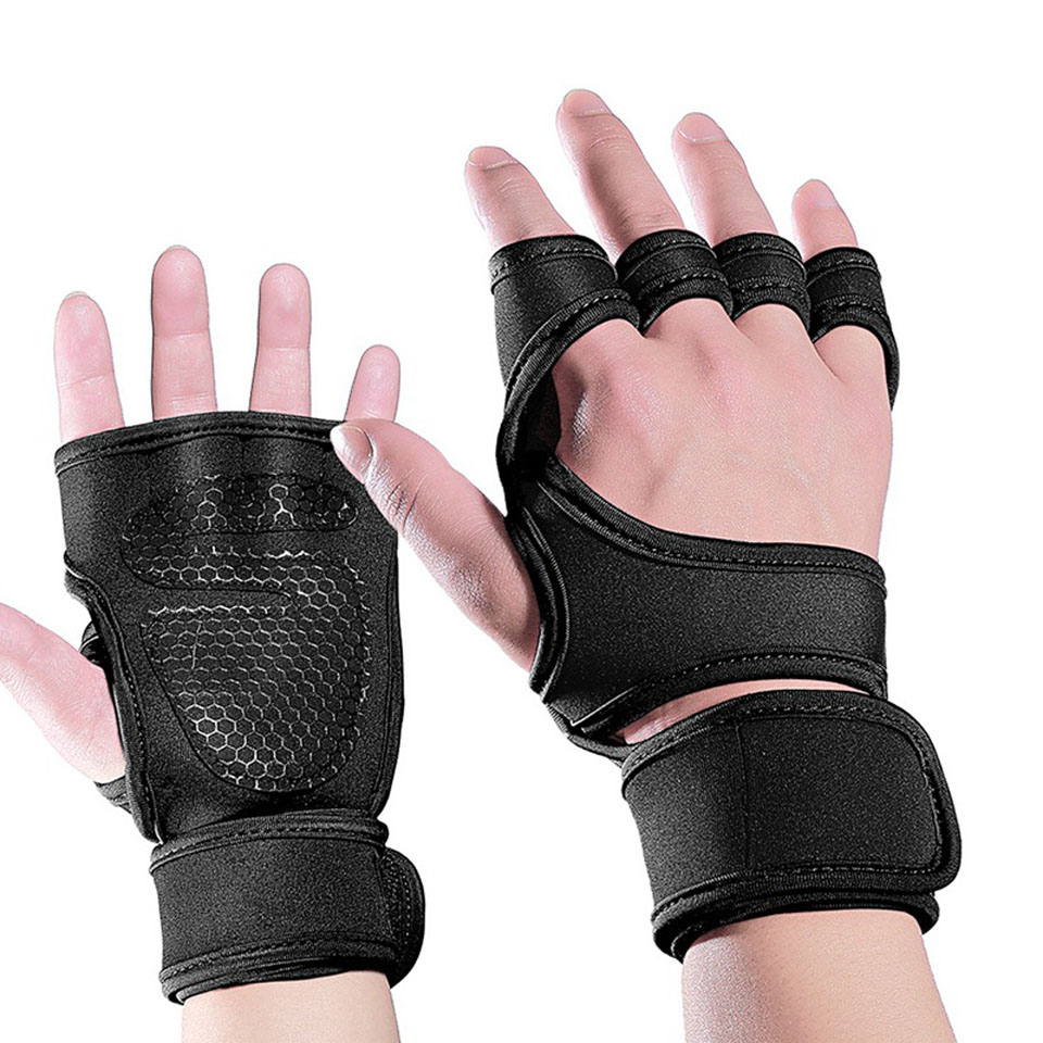 Fitness Weight Lifting Half Finger Glove Palm Guard Gloves Hand Palm Protector 