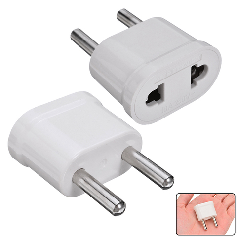 Onsale 1pc US USA to EU Europe AC Travel Power Plug Adapter White ABS Wall Charger Power Converter Mayitr ► Photo 1/1