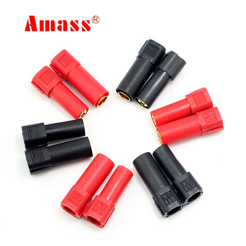 6 pairs Amass XT150 Connector red/black 6mm banana plug Adapters for RC Lipo Battery trx cars Airplane helicopter tanks Boat ► Photo 1/6