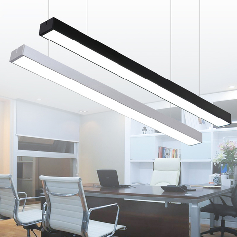 Led Office Pendant Lamp LED Strip Light 60/90/120/150/180cm 72W T5 Rectangular Hanging Line Lamp Long Workshop Pendant Lights ► Photo 1/6