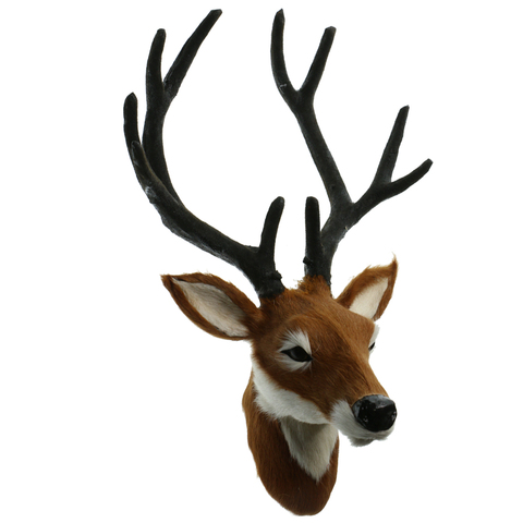 Flameer Deer Head Animals Wall Decor Creative Home Statues Sculptures Art 3D Wall Realistic Deer Head Hanging Ornament Craft ► Photo 1/6