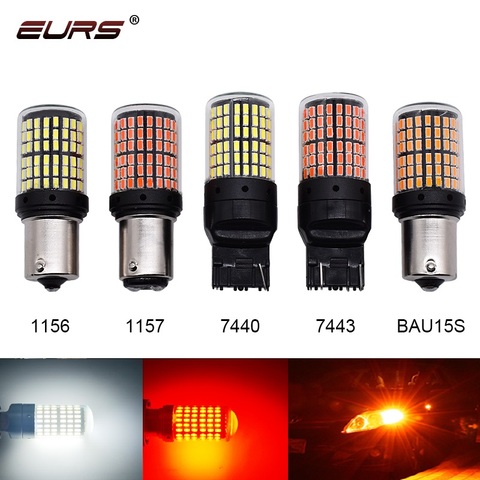 1PCS 1156 BA15S P21W LED CanBus 1157 BAY15D BAU15S PY21W Brake lamp 3014 144smd T20 LED 7440 W21W W21/5W led Turn Signal Light ► Photo 1/6