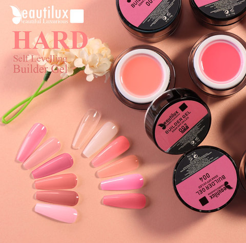 Beautilux Soak Off Hard Builder Gel UV LED Clear Pink Nude Camouflage Milky Nail Enhancement Extension Gel Nails Art Design 10g ► Photo 1/6