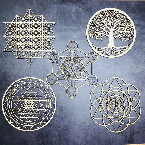 Wooden Flower Of Life Christmas Ornaments, Sacred Geometry Ornaments Home Decoration, Wood Sign Wall Art Seed of Life  Coaster ► Photo 1/6