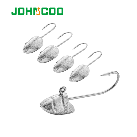 JOHNCOO 20pcs Head Hooks1.5g 2g 3.5g 5g Lead Jig Head Barbed Hook Worm Soft Lure Exposed Jigging Hook Fishing Hooks ► Photo 1/6