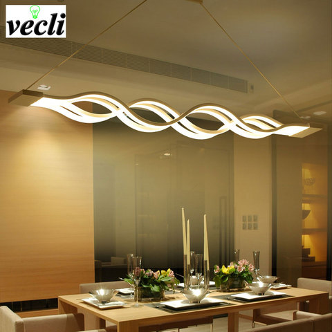 Wave design modern dinning room Studyroom pendant light , led lighting AC 85-260V 80W kitchen pendant lamp luminaire bar ► Photo 1/6