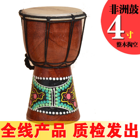 African Djembe 4 Inch Percussion Hand Drum For Sale Wooden Jambe/ Doumbek Drummer with pattern ► Photo 1/3
